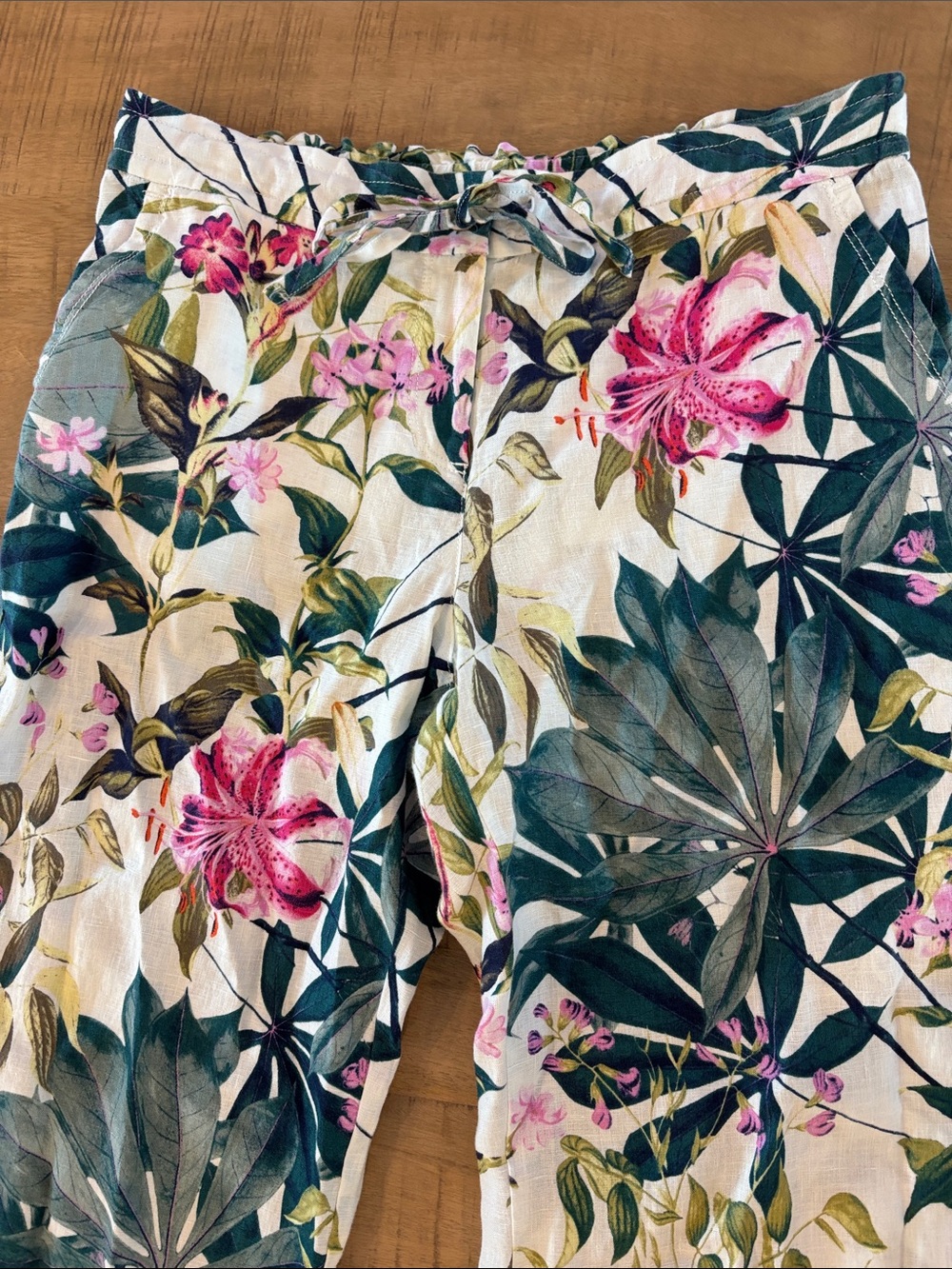 Tommy Bahama Starlight Canyon Linen Floral Pants Small Summer Has Pockets $138 - Picture 2 of 6